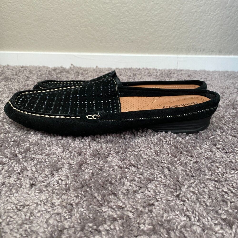 BARETRAPS Orvyn Black Leather Bejeweled Beaded Slip-On Mules Size 8 - Picture 7 of 14